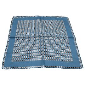 Tom Ford Printed Pocket Square in Blue Silk Blue