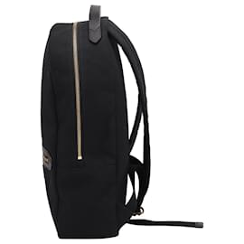Polo Ralph Lauren-Polo Ralph Lauren Leather-Trimmed Backpack in Black Canvas -Black