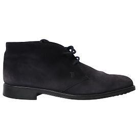 Bottines Chukka Tod's en Daim Bleu Marine Bleu Marine