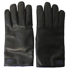 Gucci-Gucci Handschuhe mit gestricktem Kaschmirfutter aus schwarzem Leder-Schwarz