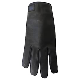 Gucci-Gucci Handschuhe mit gestricktem Kaschmirfutter aus schwarzem Leder-Schwarz