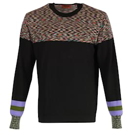 Missoni-Missoni Crewneck Pullover in Multicolor Wool-Black