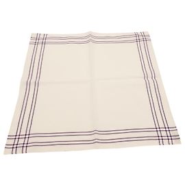 Ermenegildo Zegna Couture Pañuelo de bolsillo con bordes a rayas en algodón blanco Blanco