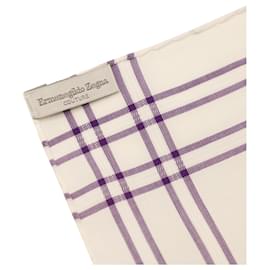 Ermenegildo Zegna-Ermenegildo Zegna Couture Striped Edges Pocket Square in White Cotton-White