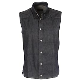 Dsquared2-Dsquared2 Gilet con bottoni in cotone blu navy-Blu navy