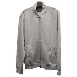 Brunello Cucinelli Sweatshirt mit Reißverschluss aus hellgrauer Baumwolle Grau