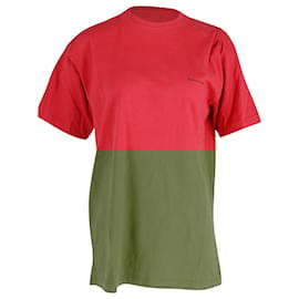 Balenciaga-Balenciaga Oversized Logo T-Shirt in Red Cotton-Red