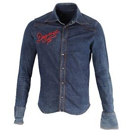 Dsquared2 Camicia Western in Denim Blu Blu