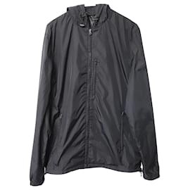 Acne-Acne Studios Hooded Rain Jacket in Black Nylon-Black