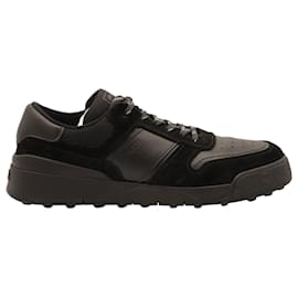 Tod's-Tod's Panelled Low-Top Sneakers in Black Leather-Black