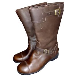 Ugg Botas de couro marrom com zíper GERSHWIN à prova d'água Marrom
