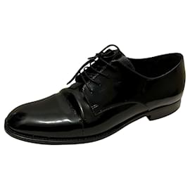 Dior-Zapatos Derby de charol Dior con cordones-Negro