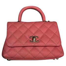 Chanel-CAVIAR LEATHER COCO HANDLE BAG-Pink