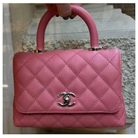 Chanel-CAVIAR LEATHER COCO HANDLE BAG-Pink