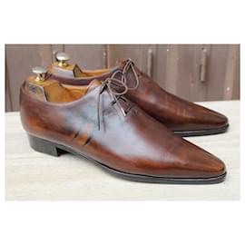 Berluti-CHAUSSURE BERLUTI DERBIES CUIR 10,5 / 44,5 EXCELLENT ETAT MEN'S SHOES 1889 €-Marron