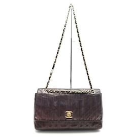 Chanel-VINTAGE CHANEL HANDBAG CC CLASP IN QUILTED LEATHER PURSE PURSE-Brown