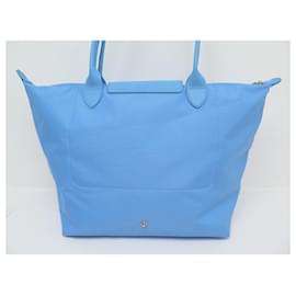 Longchamp-NEU HANDTASCHE LONGCHAMP X ANDRE SHOPPING L L1899Mrc127 TASCHE AUS BLAUEM LEINWAND-Blau