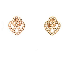 NOVE ORECCHINI POIRAY CUORE ENTRELACE IN ORO ROSA E DIAMANTI GIALLI D'oro