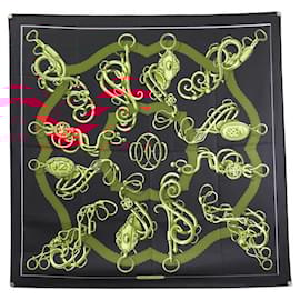 Hermès-VINTAGE HERMES PROFILE SCARF 1Era Edition 1974 GUILLEMOT SQUARE 90 SCARF-Black