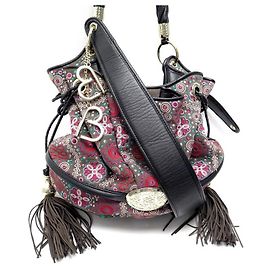 BOLSA DE MÃO LANCEL BRIGITTE BARDOT BB BANDOULIERE ALCANTRA BORDADA Multicor