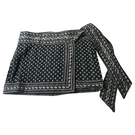 ISABEL MARANT ETOILE Minifalda negra estampada de algodón NUEVO ESTADO S36 Negro