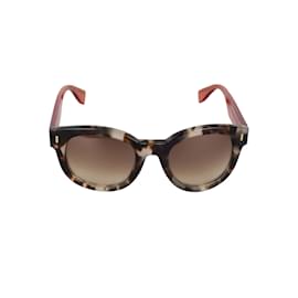 Fendi-Fendi Colorblock-Sonnenbrille aus Azetat und Schildpatt-Koralle