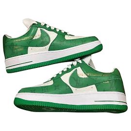 Baskets Louis Vuitton Nike Air Force 1 Low Vert Cuir Vert