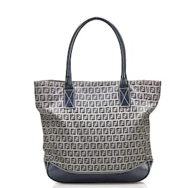 Fendi-Fendi Zucchino Canvas Tote Bag-Brown