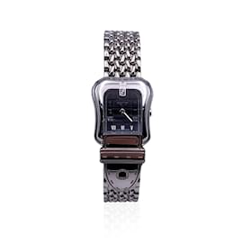 Fendi-Stainless Steel B. BUCKLE 3800 L Quartz Wrist Watch Black Dial-Silvery