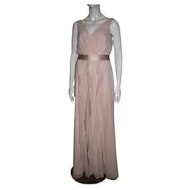 Vera Wang-Blush ruffled evening gown-Pink