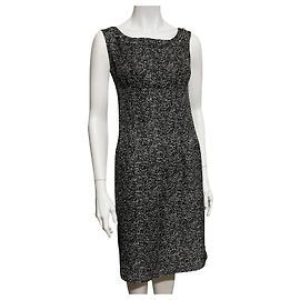 Yves Saint Laurent YSL Seidenboucle-Kleid in Schwarz und Weiß Schwarz Weiß