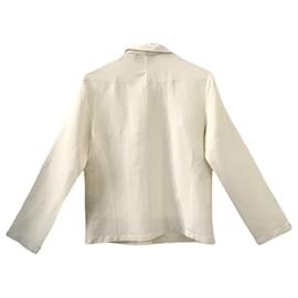 Irene Van Ryb-Irène Van Ryb "Le Costume" ivory linen blend straight fit jacket-Beige