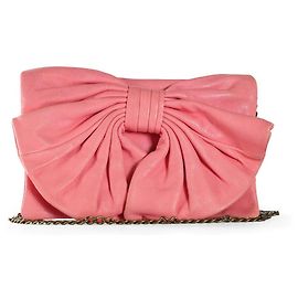 Red Valentino Bolsa tiracolo grande de couro vermelho Valentino rosa com corrente Rosa