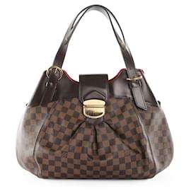Louis Vuitton-Louis Vuitton Brown Damier Ebene Canvas Sistina GM Bag-Brown
