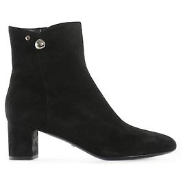 Christian Dior Black Suede Block Heel Ankle Boots Black