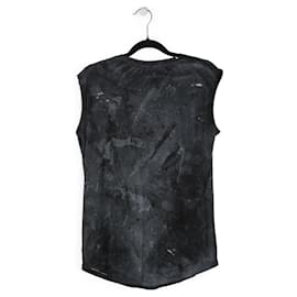 Balmain-Balmain Grey/Black/White Cotton Wolf Print Tank Top With Gold Buttons-Multiple colors