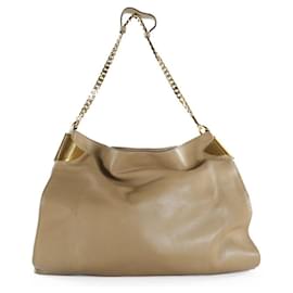 Gucci-Gucci Pelle di agnello beige grande 1970 Borsa a tracolla-Marrone,Beige