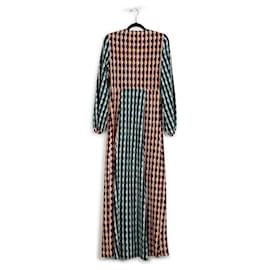 Autre Marque-Rixo Multicolor Knitted/Polyester Circle Motif Long Sleeves Maxi Dress-Multiple colors