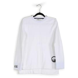 Fendi-Fendi White Cotton Embroidered Back Sweater With Shoulder Zippers-White