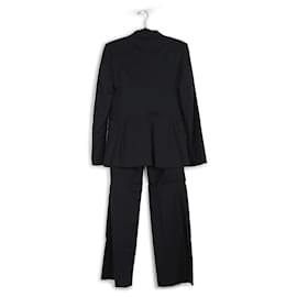 Gucci-Gucci Navy Blue/Black Viscose & Satin Pants/Blazer Set-Blue,Navy blue