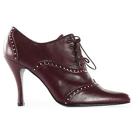 Dolce & Gabbana Botines Brogue De Cuero Burdeos Con Cordones Roja Burdeos