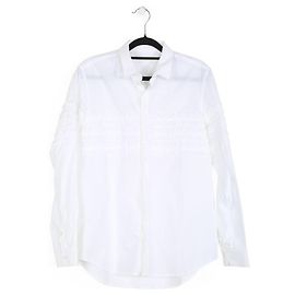Each X Other Camisa de mangas compridas com babados de algodão branco cada x outra Branco