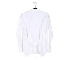 Sacai-Sacai Camisa De Algodón Blanco Con Espalda Plisada-Blanco