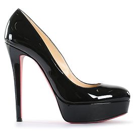 Christian Louboutin Escarpins à plateforme Bianca en cuir verni noir Noir
