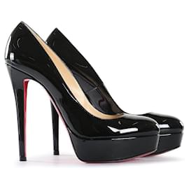 Christian Louboutin-Christian Louboutin Black Patent Leather Bianca Platform Pumps-Black