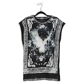 Balmain-Balmain Black & Multicolor Cotton Paris Eagle Bird Prey Freedom Tank Top-Multiple colors