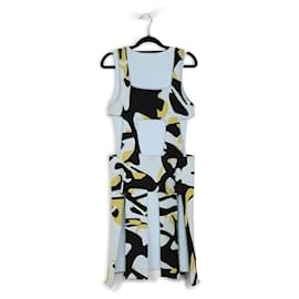 Christian Dior-Christian Dior Light Blue & Multicolor Viscose Cutouts Sleeveless Dress-Multiple colors