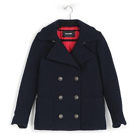 Zadig & Voltaire Navy Blue Wool Double Breasted Coat Blue Navy blue