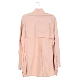 Autre Marque-Asilio Blush Cotton Chinese Collar Open Back Shirt-Pink