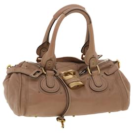 Chloé-Chloe Paddington Hand Bag Leather Brown 01-10-51-5276 auth 37311-Brown